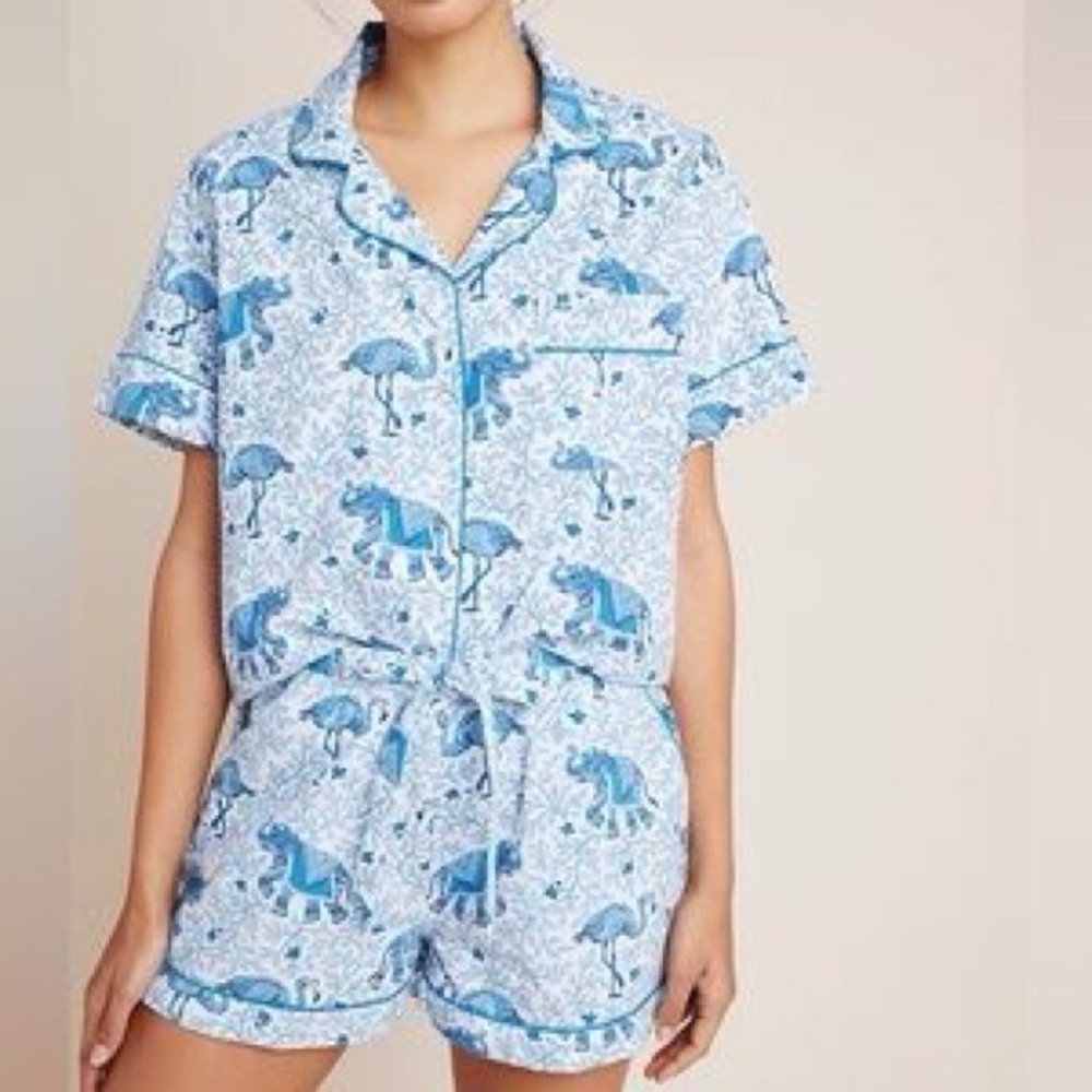 Printfresh Flamenco Short Sleep Set Pale Blue
